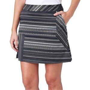 Lady Hagen Women's Empower Black & White Striped Golf Skort Size 10 Classic Prep